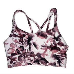 Balance Collection Women's Floral Print Criss Cross Sports Bra, M